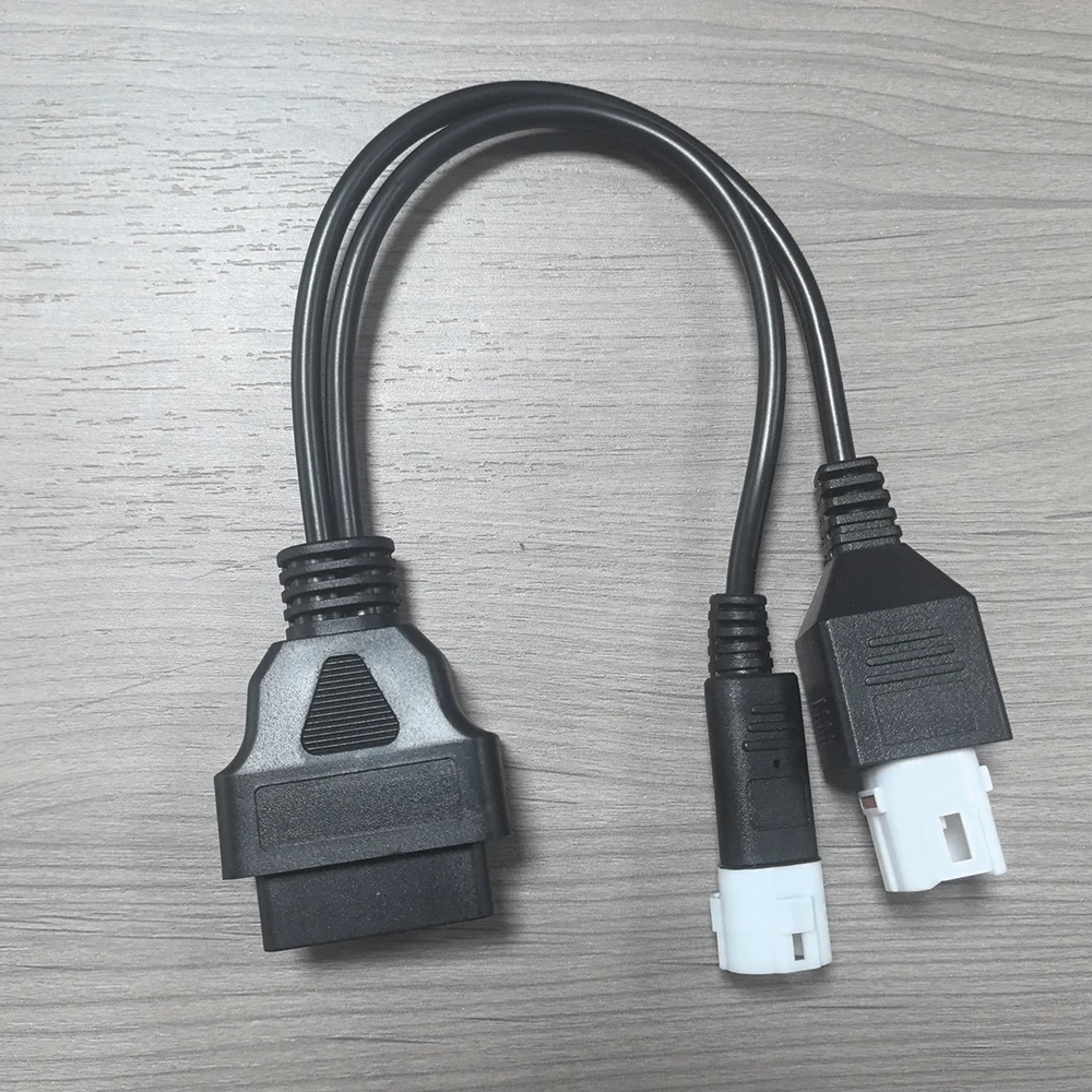 สายเชื่อมต่อวินิจฉัยรถจักรยานยนต์ 2 in 1 สำหรับ Yamaha 3 พิน 4 พิน เป็น 16 พิน สายอะแดปเตอร์ OBD2 สายต่อขยายมอเตอร์ OBD 2