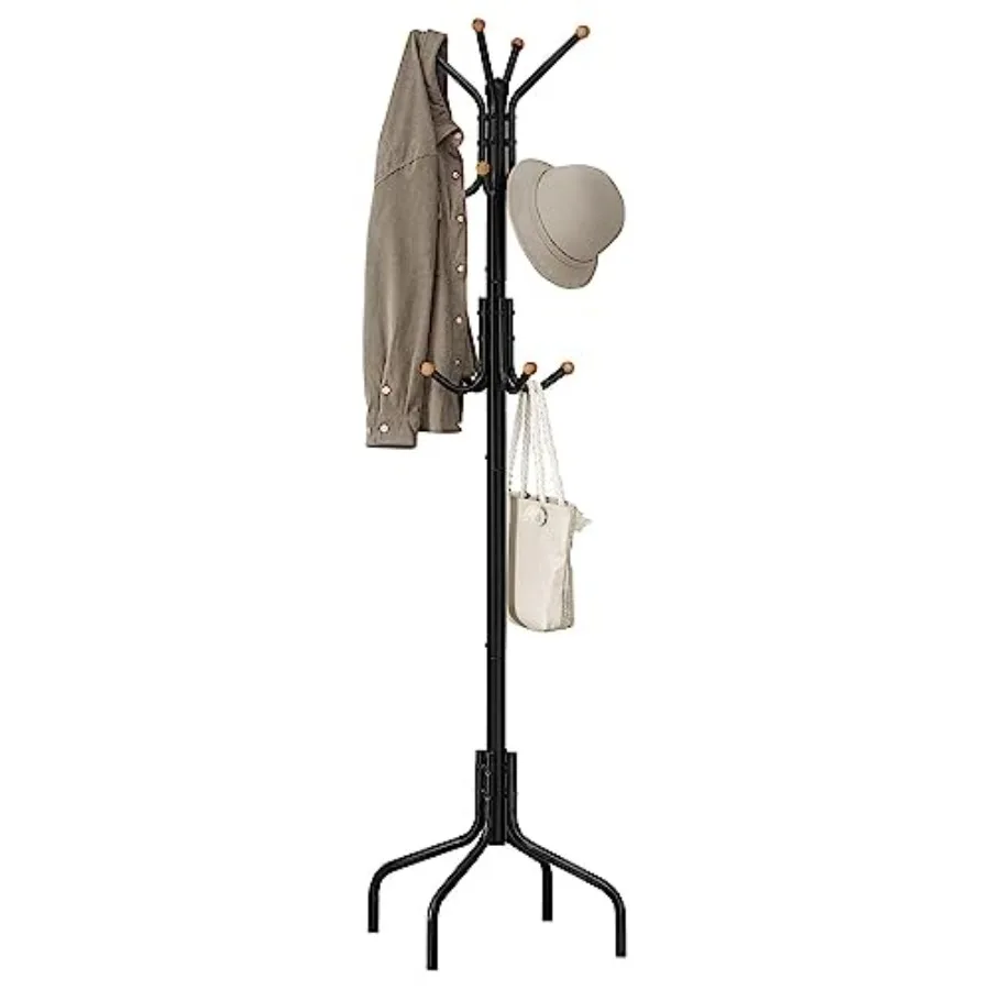 

Coat Rack Freestanding Metal Coat Rack Stand with 12 Hooks and 4 Legs Holds Clothes Hats and Bags for Entryway Living Room Bedr