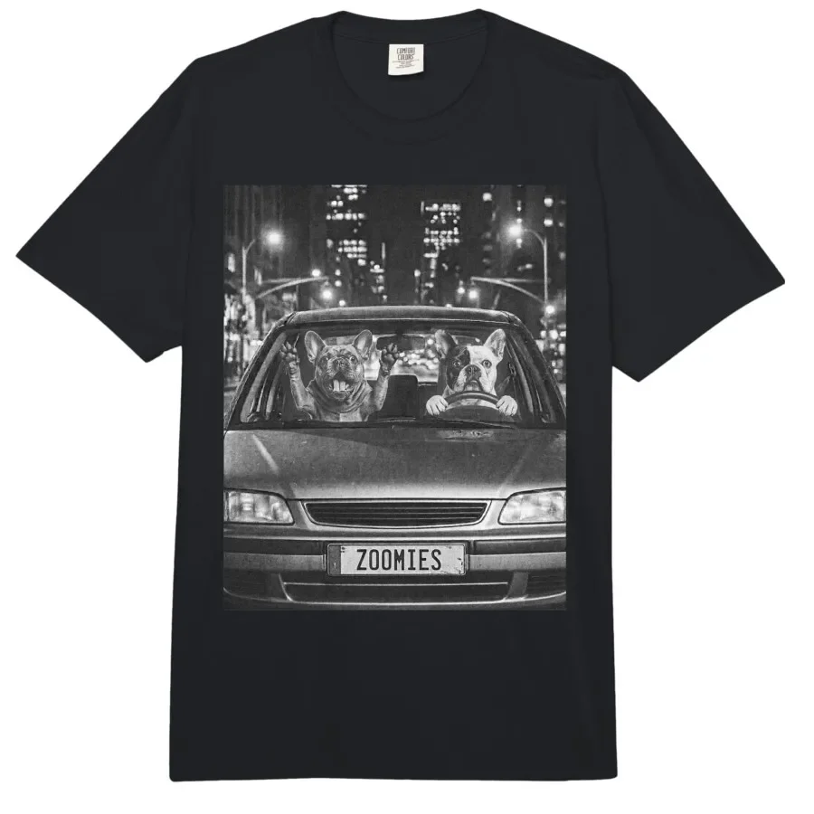 Funny French Bulldog Frenchie Bad Driver Cursed Meme T-shirt For Men Women 100% Cotton T Shirts Short Sleeve Tops 0417-1