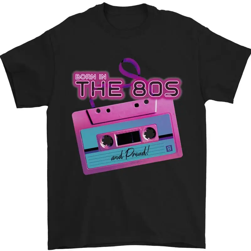 ولد في الثمانينيات Divertido Cumpleaños Musik 80's Camiseta Hombre 100% de Algodón تي شيرت