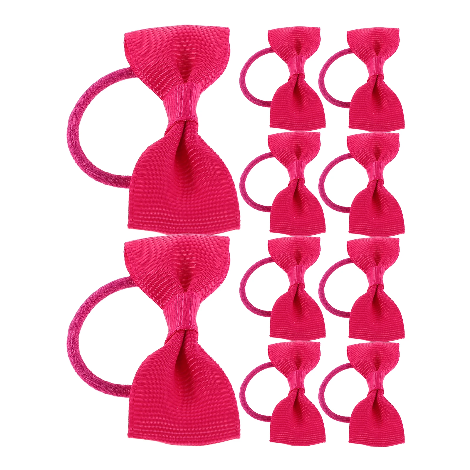 

25pcs Bow Hair Tie Solid Color Durable Moderate Elasticity Simple Design Charming Portable Accessories Women Girls Polyester