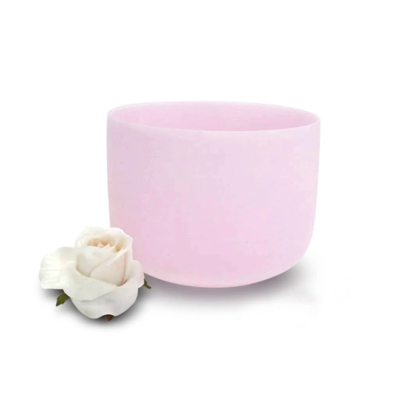 

AMAZING SOUND 11 in Emerald Fusion Natural Pink Raw Stone Quartz Crystal Singing Bowl for Yoga Sound Healding Spiritual