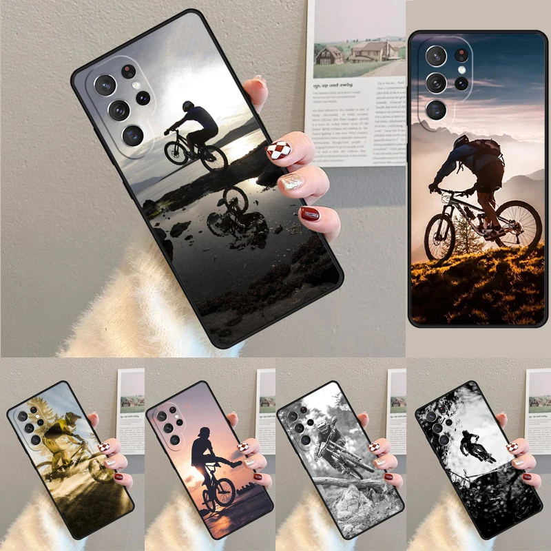 Sport Mountain Bike Cycling Art TPU Phone Case For Samsung Galaxy note 10 pro S26 S25 S24 S23 S22 Ultra Plus S21 FE S20 Cover