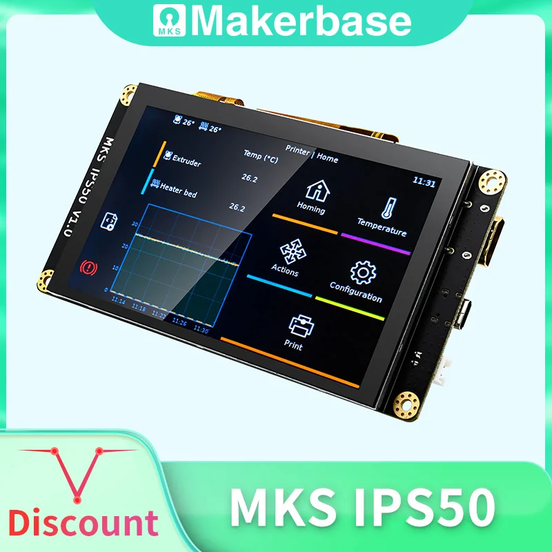 Makerbase MKS IPS50 5 Cal ekran pojemnościowy Klipper ekran HDMI MKS SKIPR MKS PI