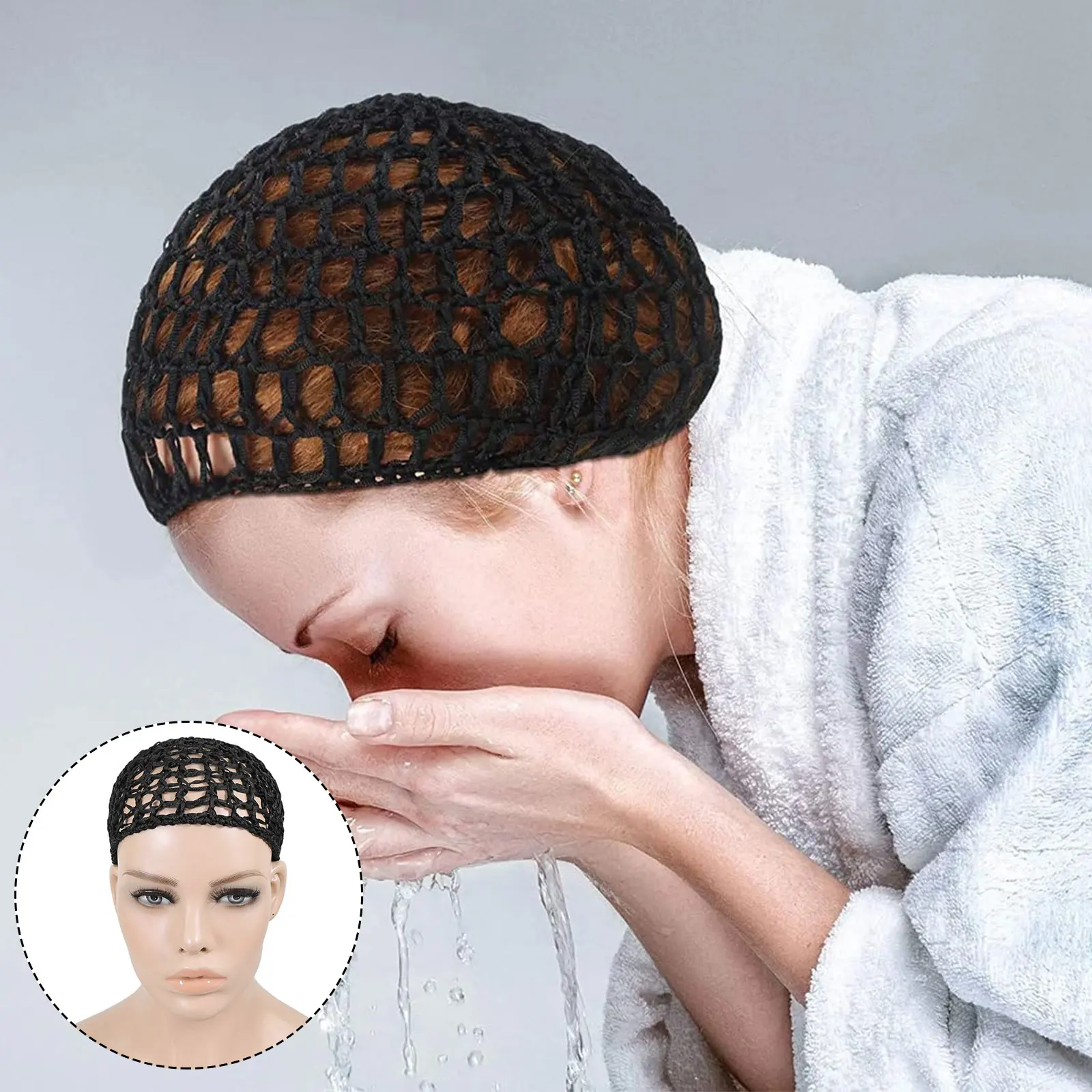 

Mesh Hair Nets For Sleeping Crochet Hair Net Sleeping Cap Long Curly Headwear Protector Black Mesh Chef Hats Bun Lifting Strap