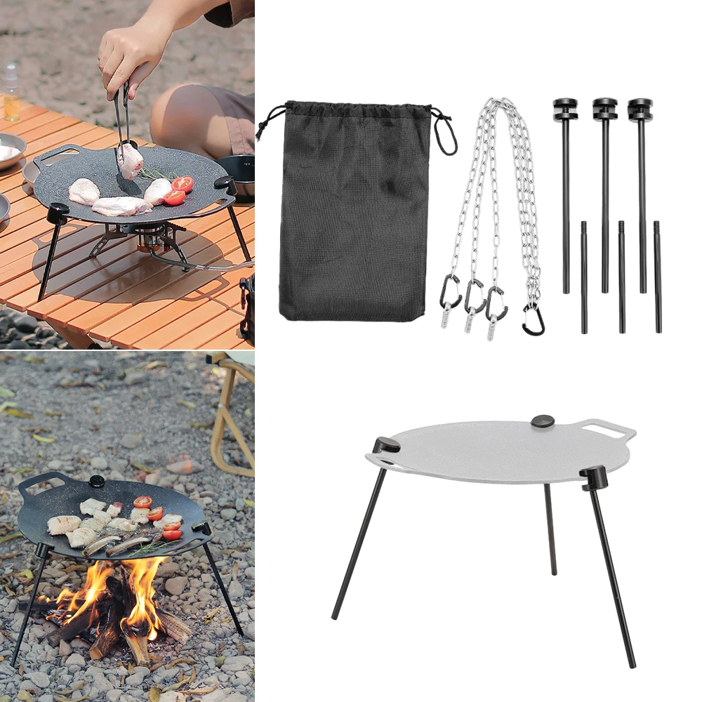 

Detachable Grill Vertical Tripod Outdoor Picnic BBQ Barbecue Grill Aluminum Alloy Bracket Barbecue Tripod Stand Griddle Grill