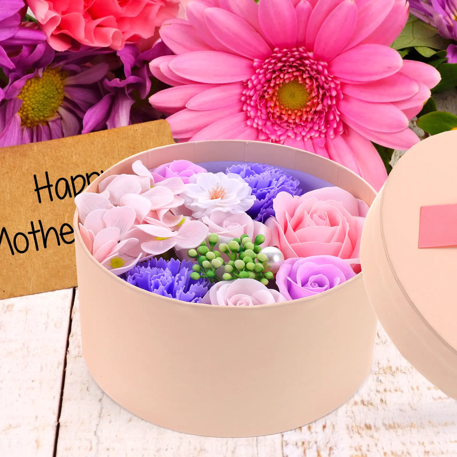 

Simulation Soap Flower Box Mother's Day Romantic Scent Floral Soap Bouquet Decoration for Valentine's Wedding Party