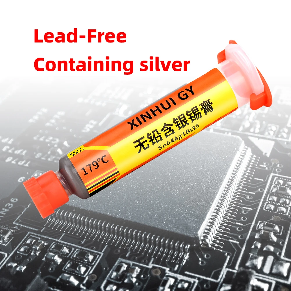 Lead-free and environmentally-friendly 179-degree solder paste containing silver needle tube is suitable for repairing SMT patch