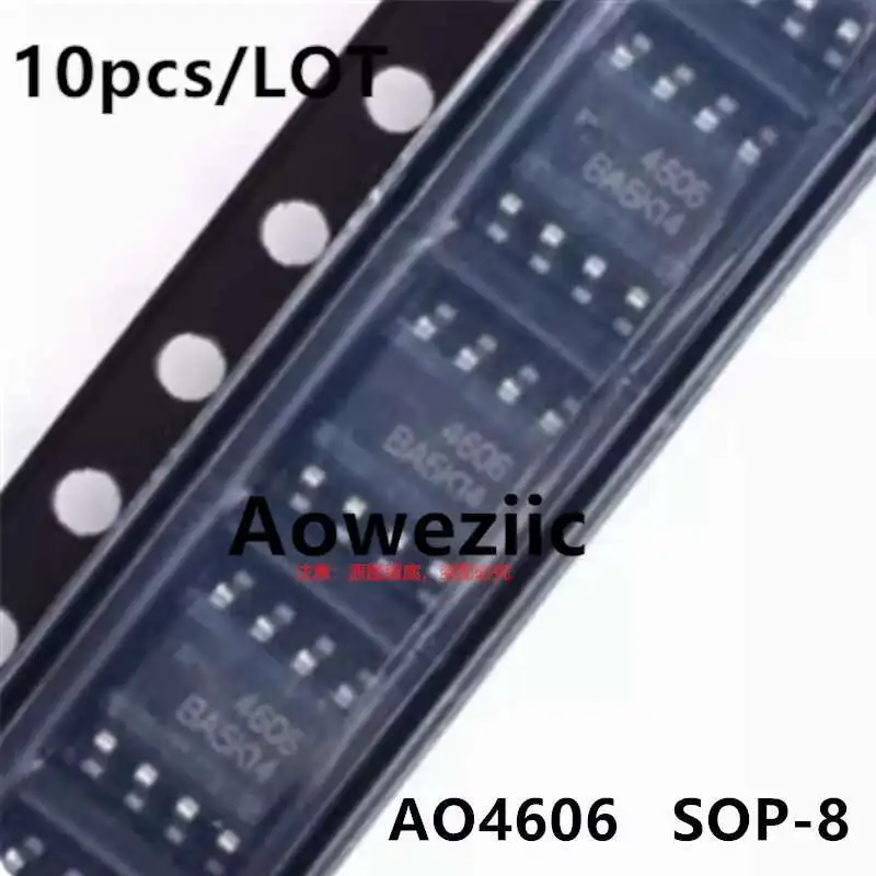 Aoweziic 2023+ 100%New Imported Original  AO4606   4606    SOP-8  LCD High-voltage Board Power Chip