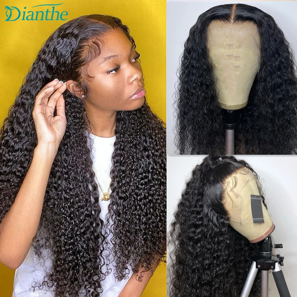 

Brazilian Curly Human Hair Wig 13x4 Lace Front Human Hair Wigs Transparent Lace Frantal Wig Human Hair For Women 180 Density Wig