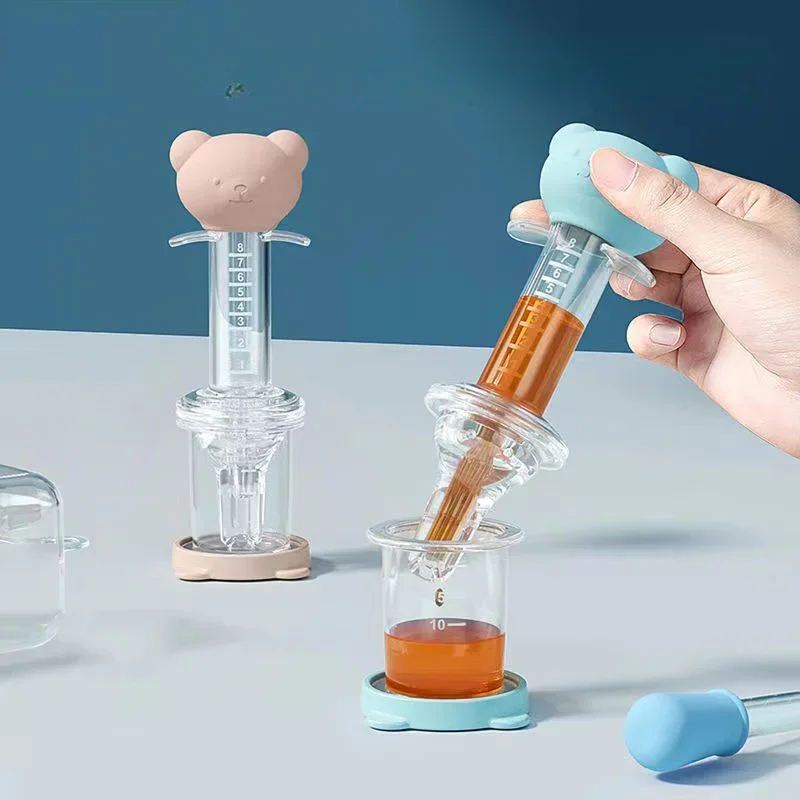 Distributeur de médicaments intelligent pour nouveau-né, compte-gouttes à presser pour bébé, ours mignon, nouveau