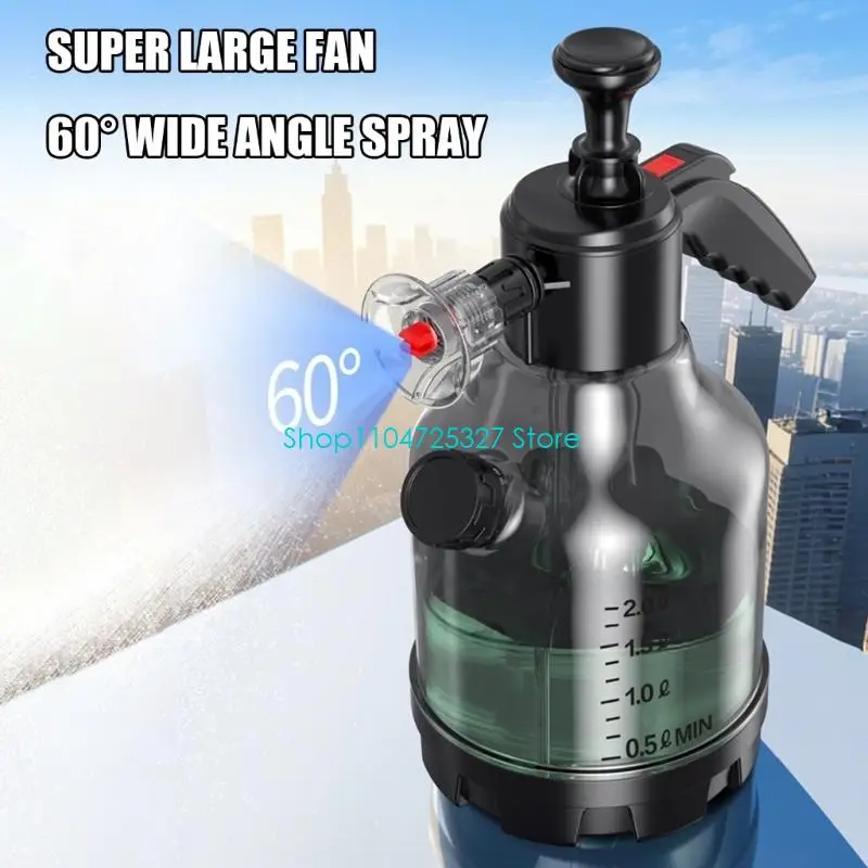 D8KF Vehicle Foam Applicator with Hand-Operated Action, Screw-Cap Side Fill Access, and Fixed Grip for Exterior Cleaning