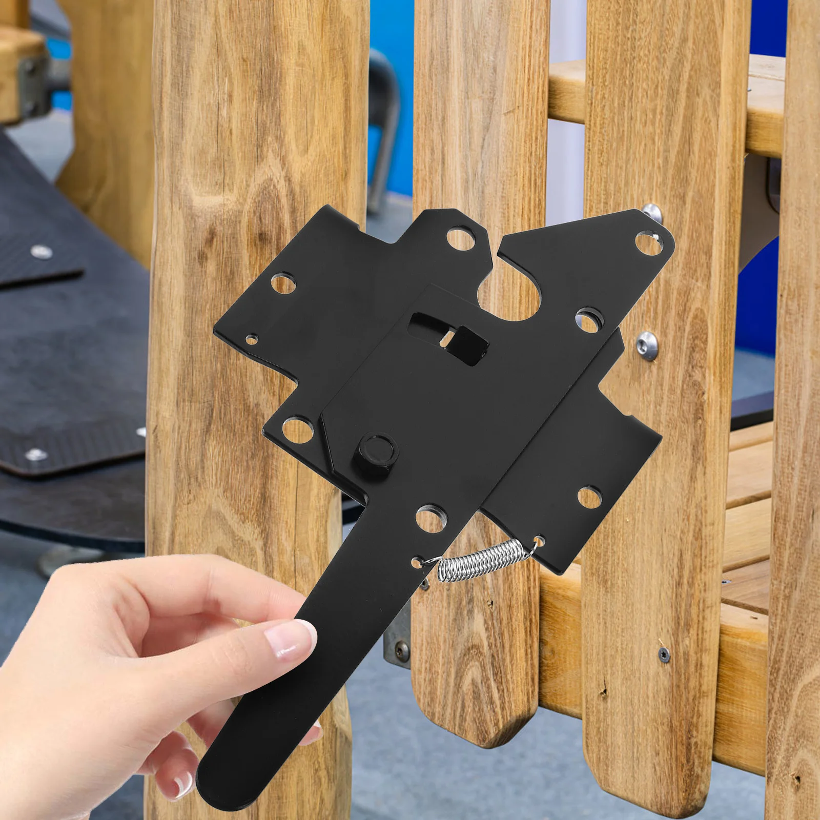 Juego de Bisagras y Pestillos para Puerta Exterior, Herrajes de Hierro Resistentes para Cercas de Jardín, Granja, Piscina, Bisagras para Puertas, Pestillo Oculto para Puerta