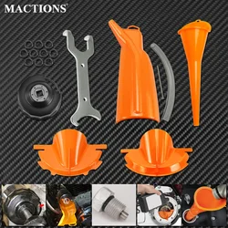 Motorcycle Filler Oil Funnel Cover End Wrench Primary Case Oil Fill Spanner Rear Shock Wrench Tool Set For Harley Touring Dyna
