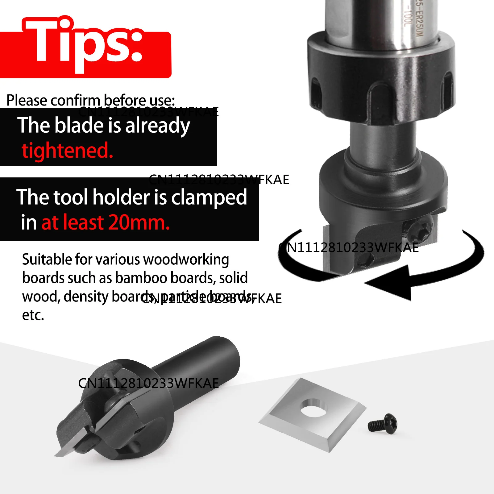 1pcs 2 Flutes CNC Surfacing Router Bit Woodworking Tools Insert-Style Spoilboard Cutter Bottom Cleaning Bit Face Milling Cutter