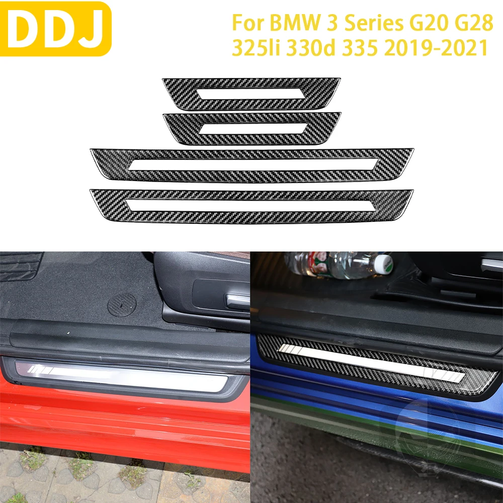 

Carbon Fiber For BMW 3 Series G20 G28 325li 330d 335 2019 2022 2021 Accessories Car Threshold Strip Trim Sticker Decoration