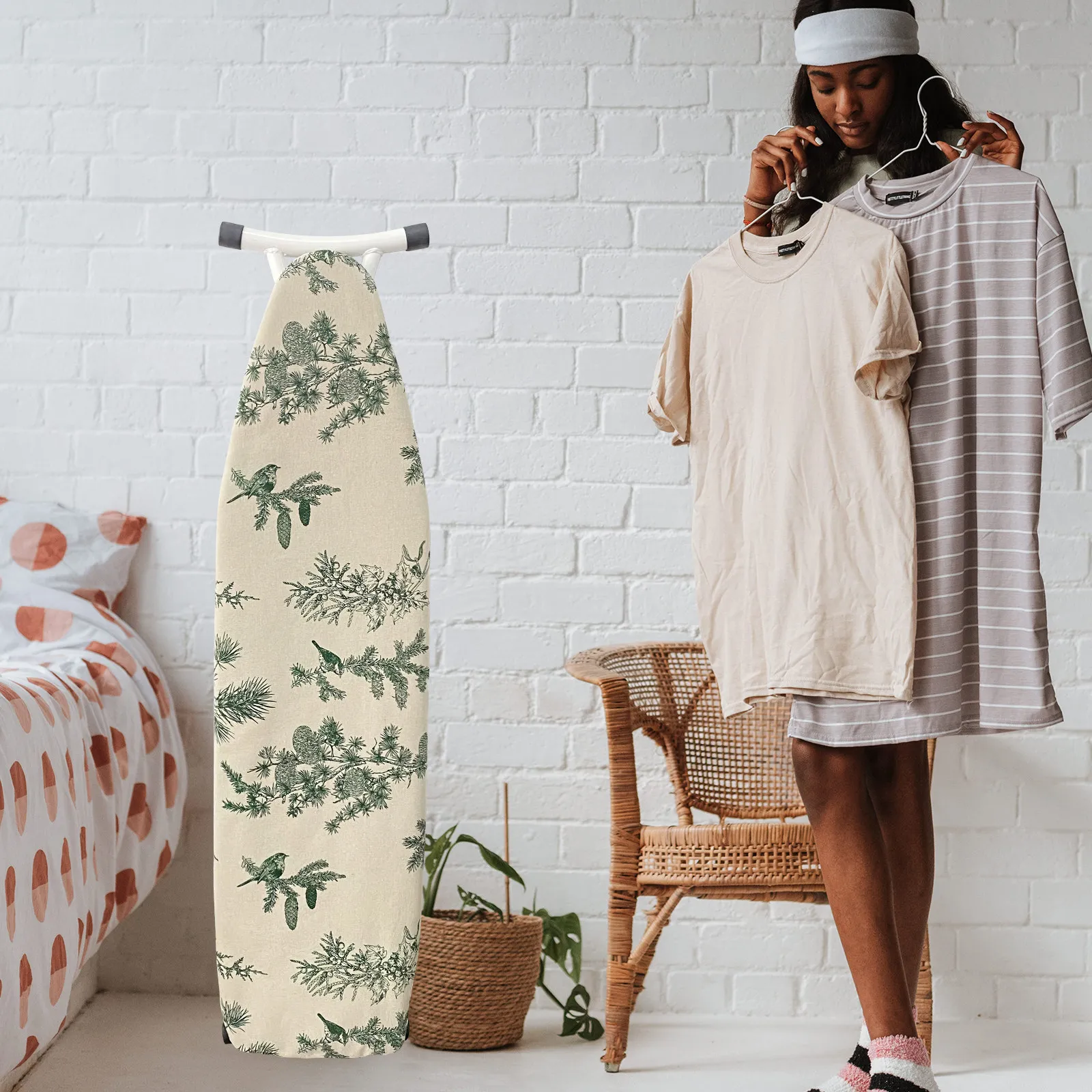 

Ironing Board Cover Multicolor Cotton Linen Heat Resistant Pressing Cloth High Temp Endurance Easy Maintenance Cost
