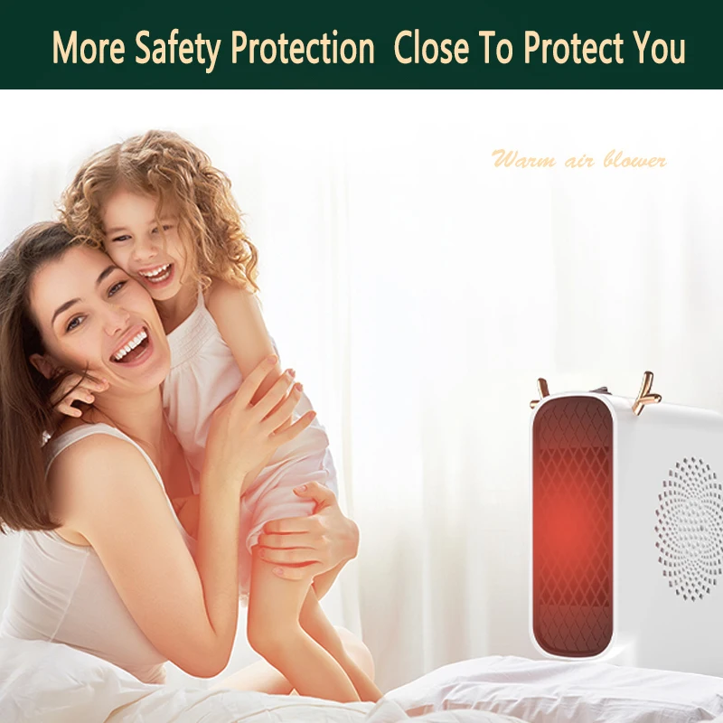 Aquecedor de ar elétrico portátil para a sala, mini radiador do ventilador, fogão quente do aquecimento do quarto, inverno, 220V