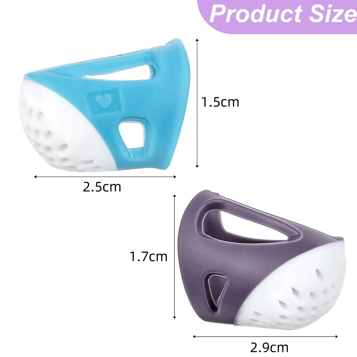 Soft Silicone Thimble Finger Protector Cover, Anti-Prick Non Slip Finger Tip Guard for Sewing Cross Stitch DIY Hand Craft Tools