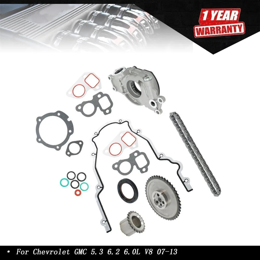 

For Chevrolet GMC 5.3 6.2 6.0L V8 07-13 New Oil Pump Timing Chain Kit Gasket Set