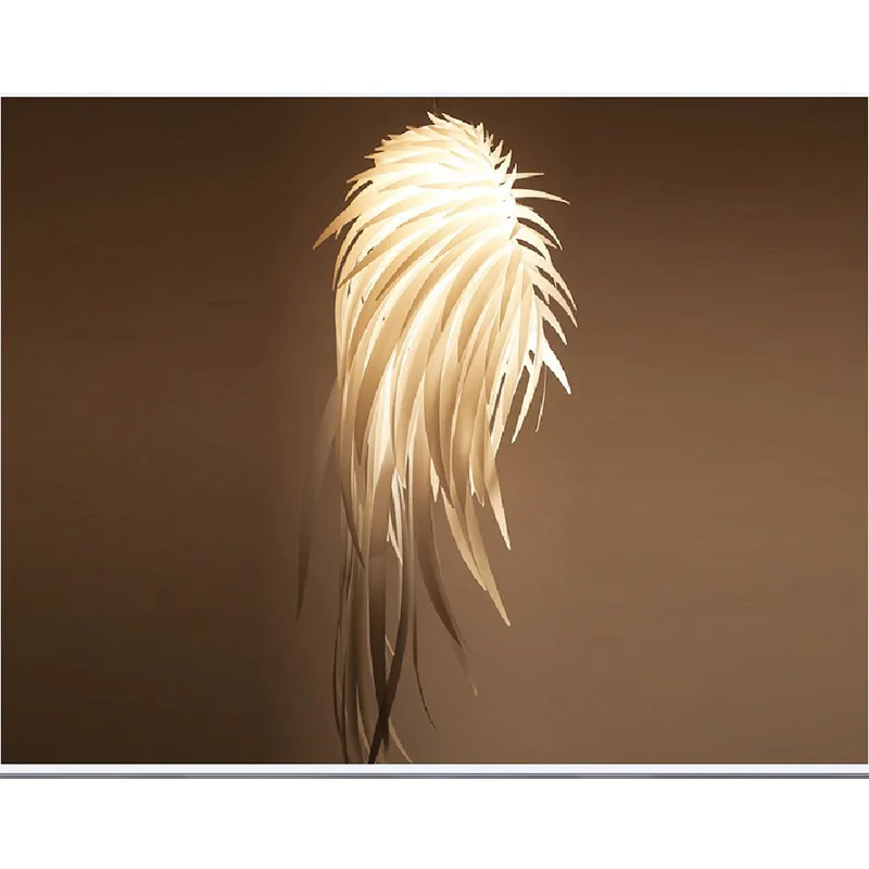 Nordic Design PVC White Feather Ging Lamp LED E27 Cord Droplight Lamparas Lustre Suspension Luminaire Wire Pendant Lighting