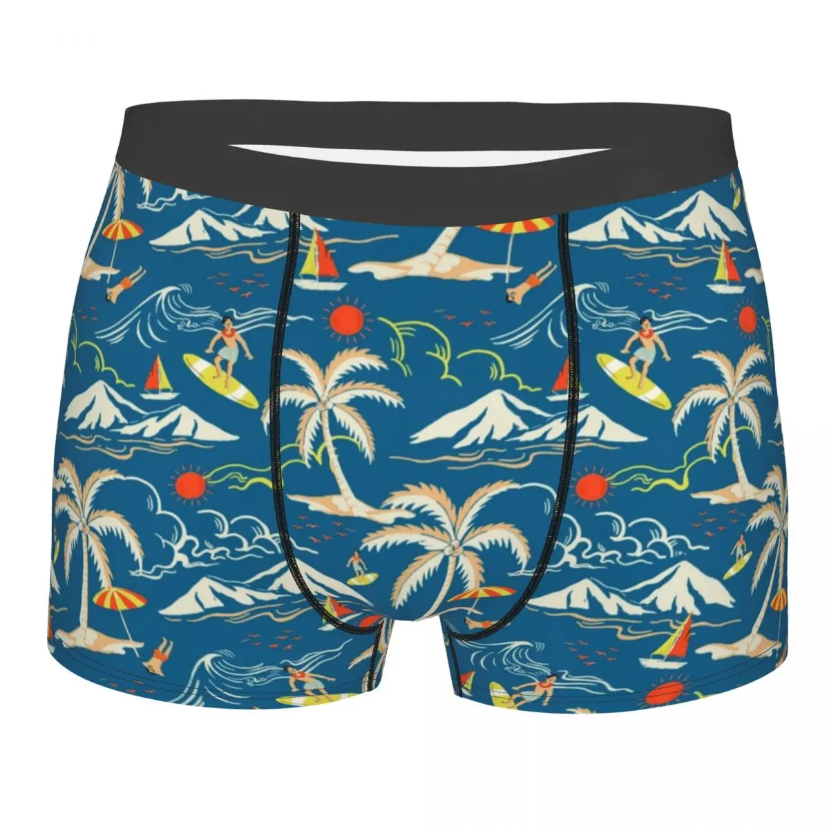 

Men's Tropical Island Palm Nautical Underwear Funny Boxer Shorts Panties Male Breathable Underpants