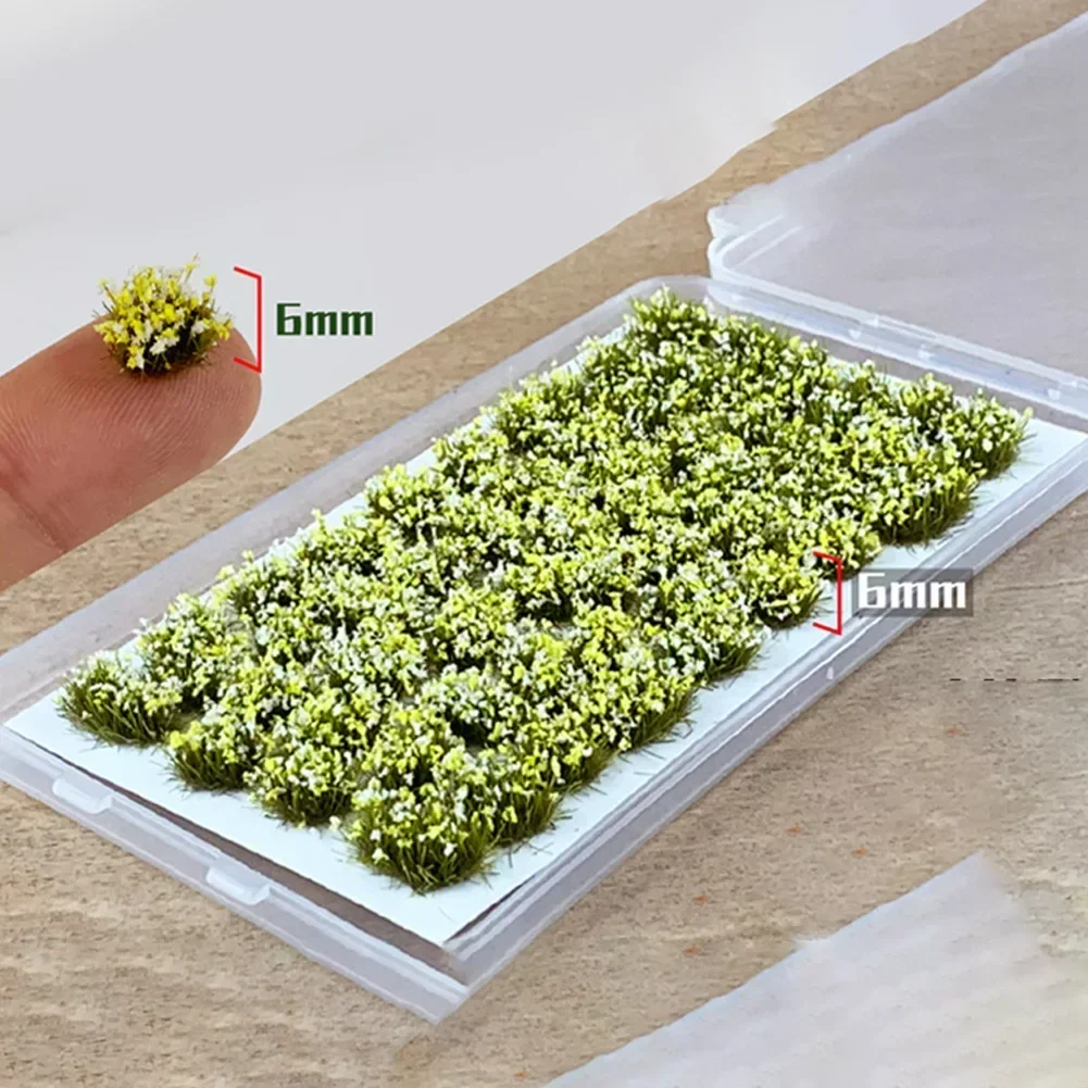 53pcs Self-Adhesive Static Grass Tufts Flower DIY Caft Miniature Scenery Landscape Street Layout Train Railroad Artificial Grass