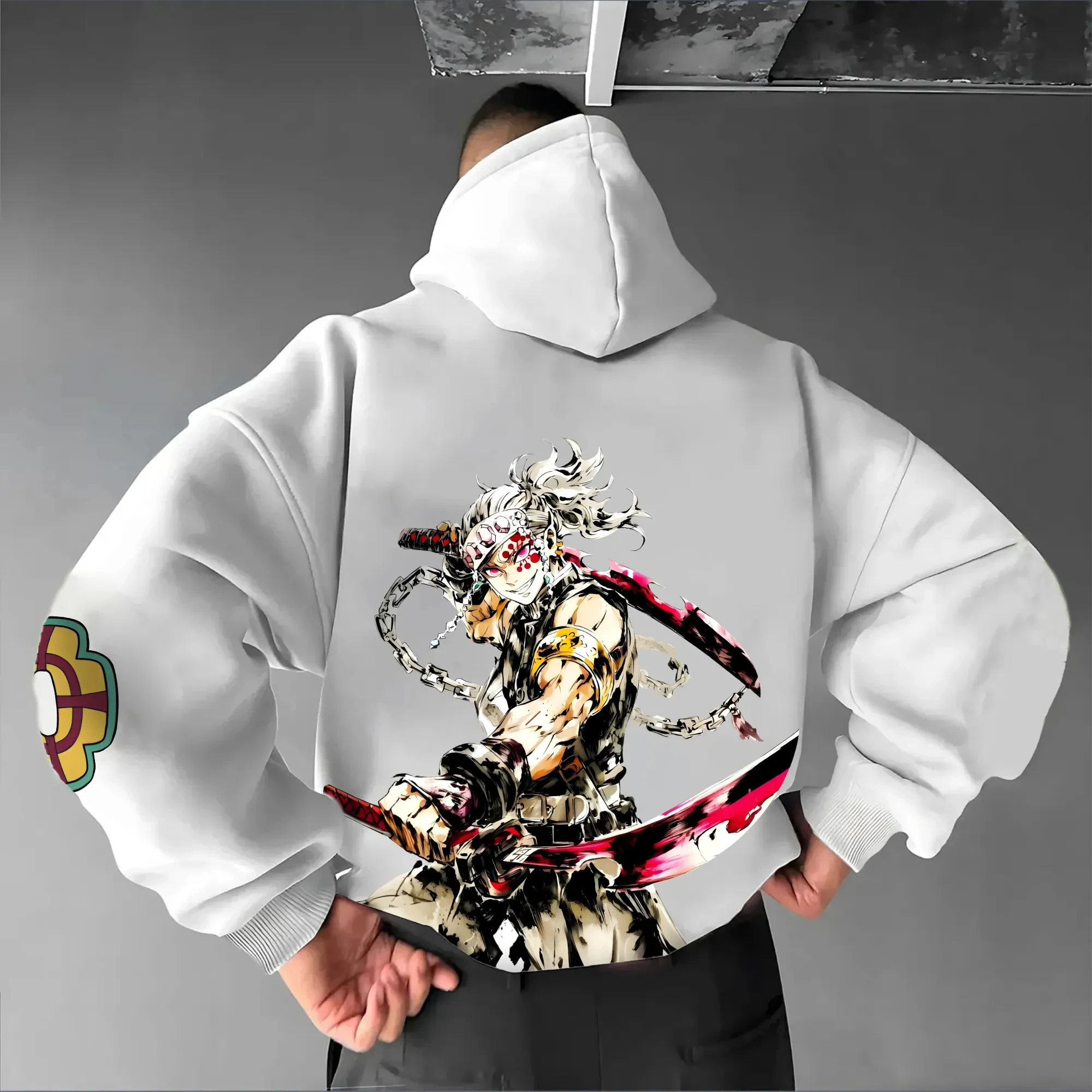 2025 Demon Slayer Anime Sudaderas con capucha con estampado periférico para otoño e invierno, suéteres sueltos de algodón para hombres y mujeres ins