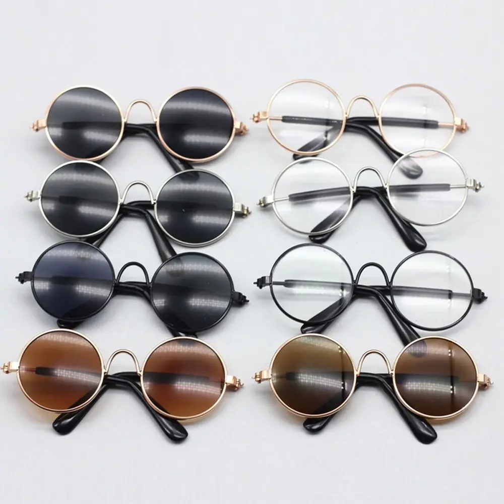 for 1/31/4 BJD Doll Glasses Fashion Metal Frame Retro Round Sunglasses For 10/15cm Plush Doll Eyeglasses Kids Girls Gift