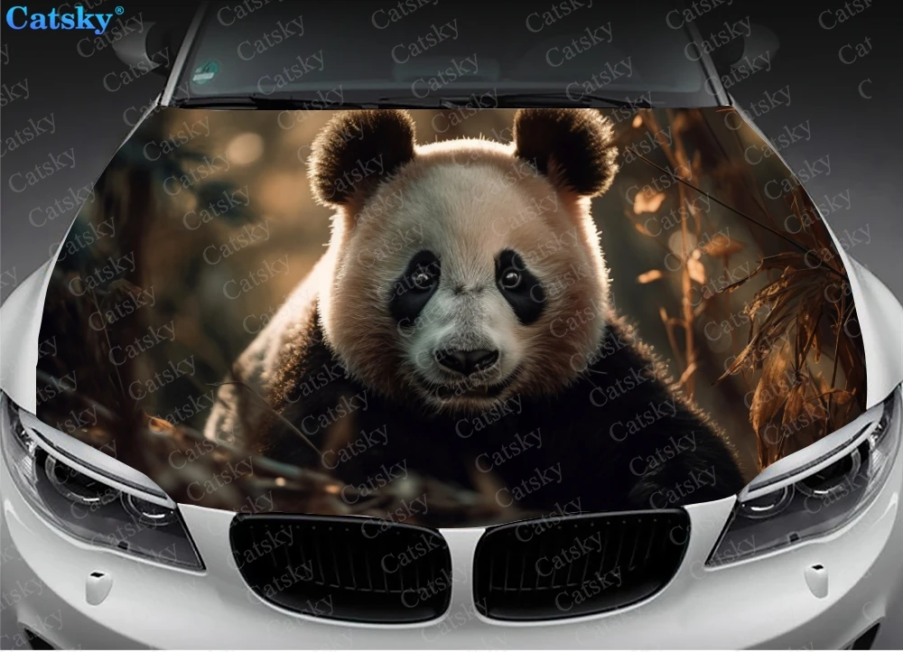 giant panda Car hood sticker vinyl sticker graphic packaging decal graphic modified hood decal car customization diy