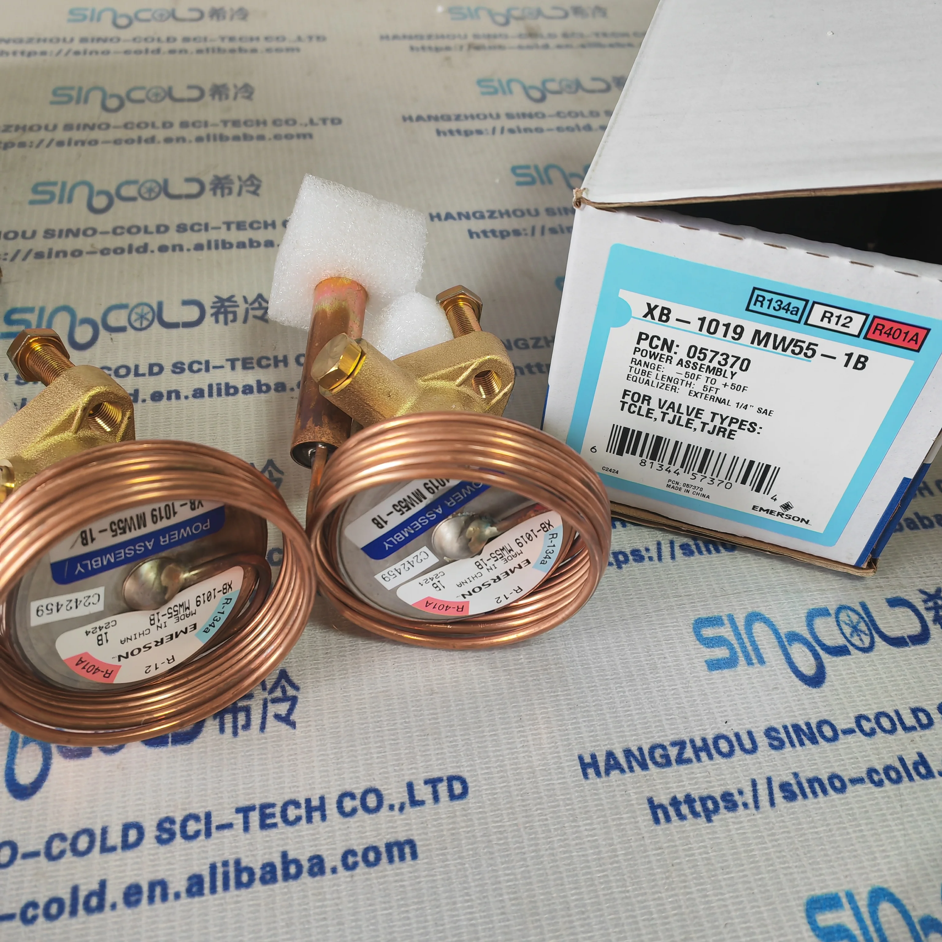 วาล์วขยายองค์ประกอบเทอร์โมสแตติก XB-1019 MW55-1B ALCO 803379 R134A สำหรับชิ้นส่วน