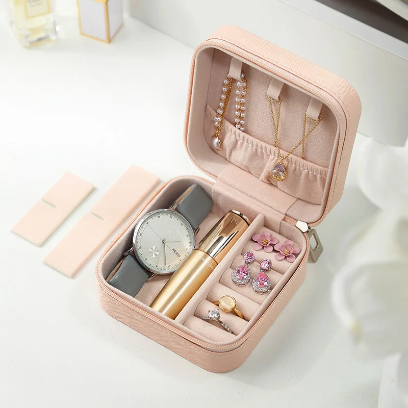 Pink Jewelry Organizer Box Ring Earrings Jewel Jewlery Juwellery Storage Case Makeup Cosmetic Stand Wholesale Bulk Accessories