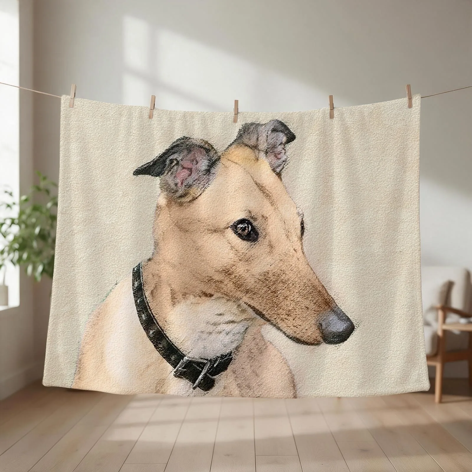 Greyhound Throw Blanket couch cozy soft plush fuzzy picnic outdoor blanket