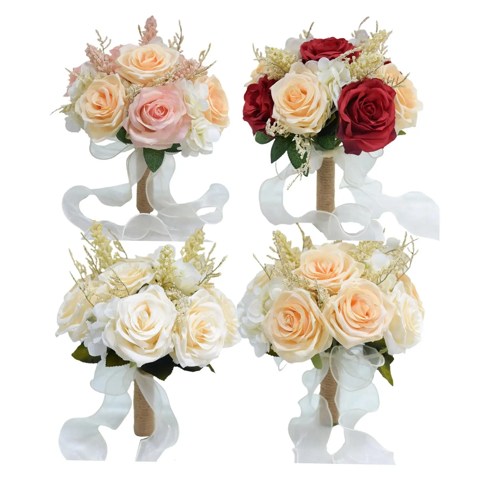 Artificial Wedding Bouquets for Bride Bridal Wedding Throw Bouquet for Wedding Church Anniversary Ceremony Decorations