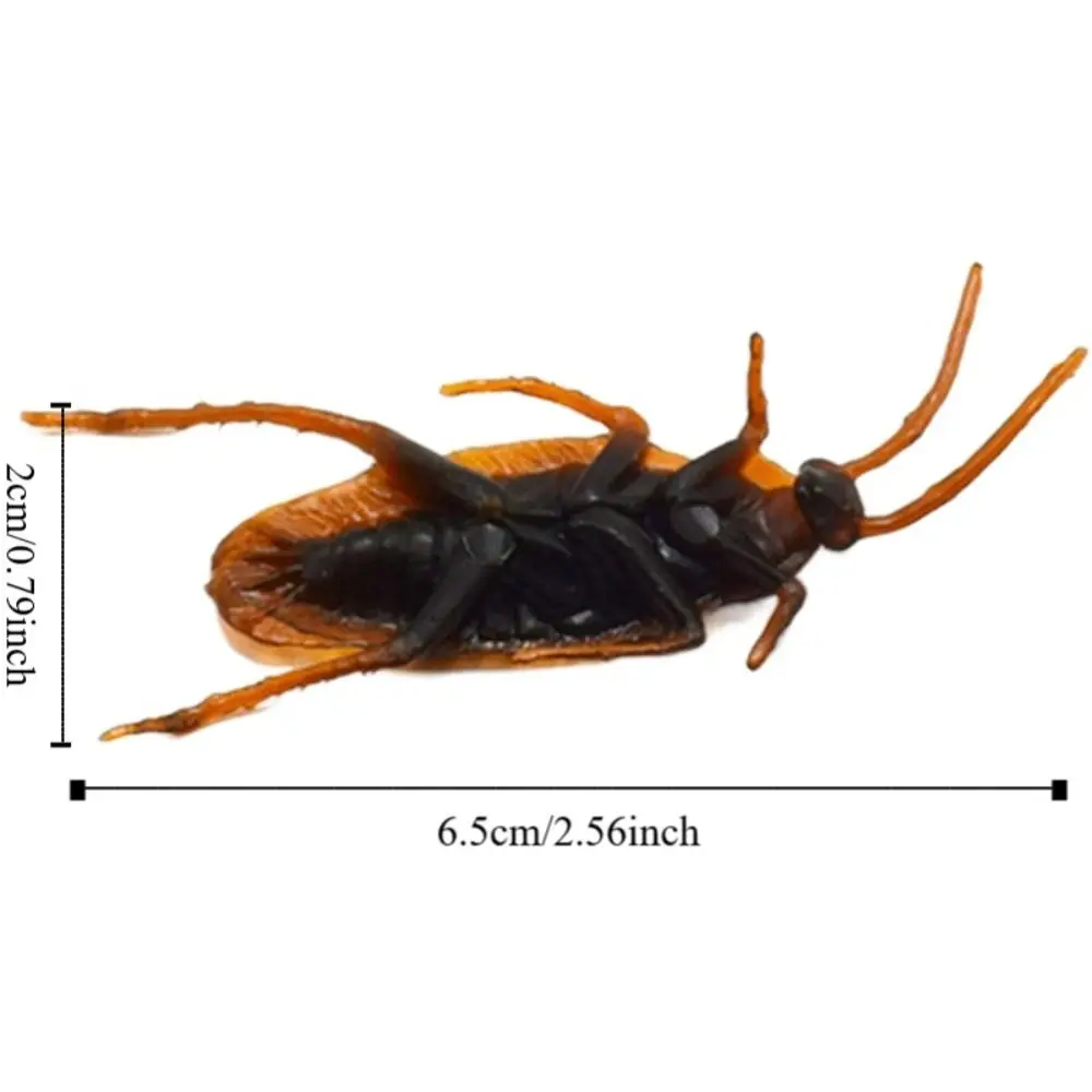 50pcs Lifelike Simulation Cockroach Toys Trick Realistic Fake Cockroach Toys Bug Roaches Funny Cockroach Prank Toys Boys