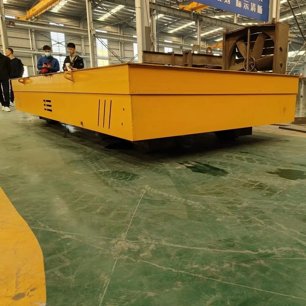 Customizable Electric Remote Control Rail-Mounted Flatbed Car Heavy Duty Industrial Transfer Cart for Factory Workshop