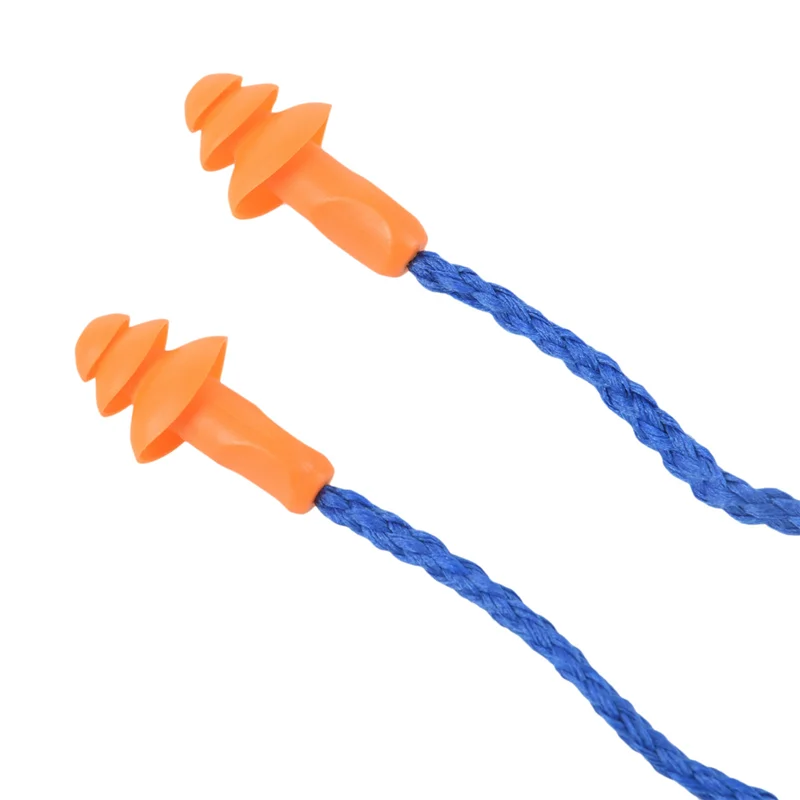 40 шт. безопасные силиконовые мягкие беруши — наушники для защиты органов слуха со шнуром — шумоподавление для работы вдома Sleeping-TCE