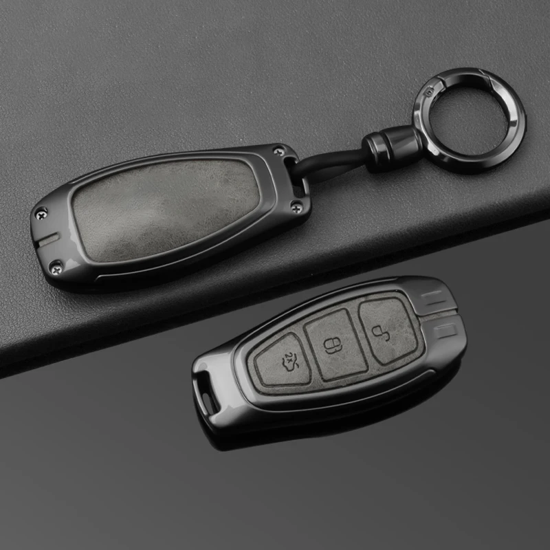 Car Key Case for Ford Kuga MK2 Focus 3 4 ST Mondeo MK3 MK4 Fiesta Fusion Ecosport Key Fob Keychain Keyless Car Accessories
