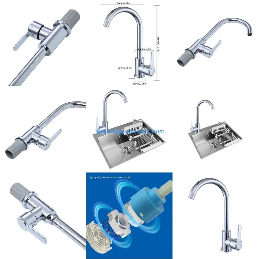 

Y5GD Wall Mounted Sink Tap Simple Installation Kitchen Faucet Contemporary Fault