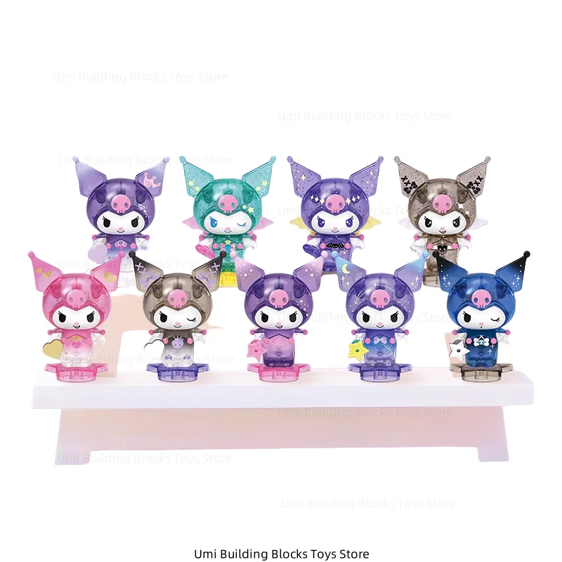 Sanrio Kuromi Liebe Herz Stern und Mond Serie Zusammengebaute Bausteine Puppe Desktop Ornamente Spielzeug für Kinder Urlaub Geschenke