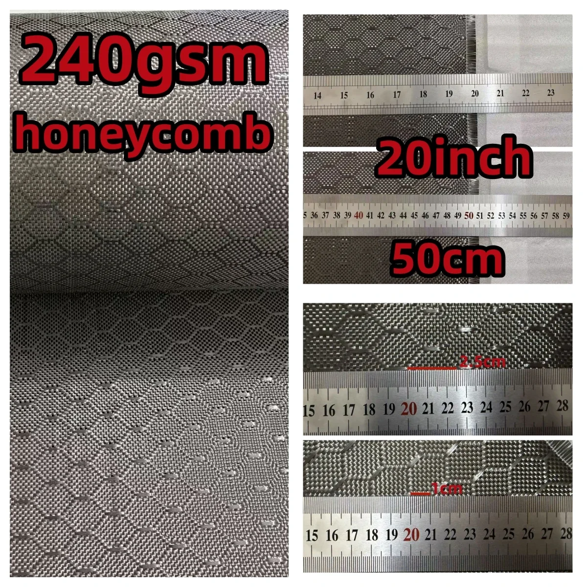 3K 240gsm Honeycomb shaped football pattern，Real Carbon Fiber Cloth Carbon Fabric ，20