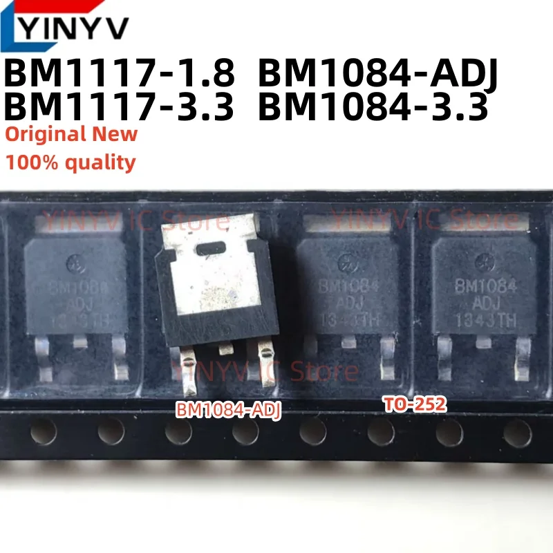 20Pcs BM1084 BM1084-ADJ BM1084-3.3 BM1117 BM1117-1.8 BM1117-3.3 TO-252 Voltage regulators Original New 100% quality