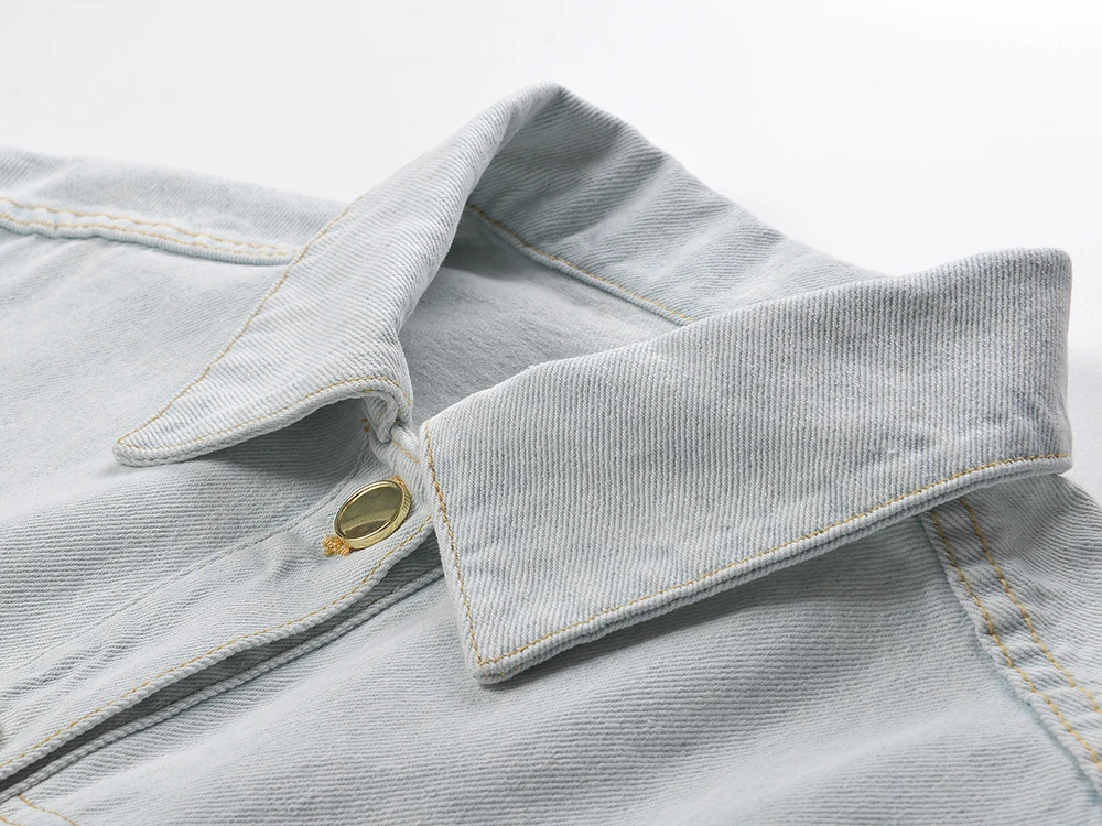 

Высококачественная версия, новое женское пальто Irt Jaet, повседневное вязаное джинсовое лоскутное пальто, длинное све, средней длины, другой материал