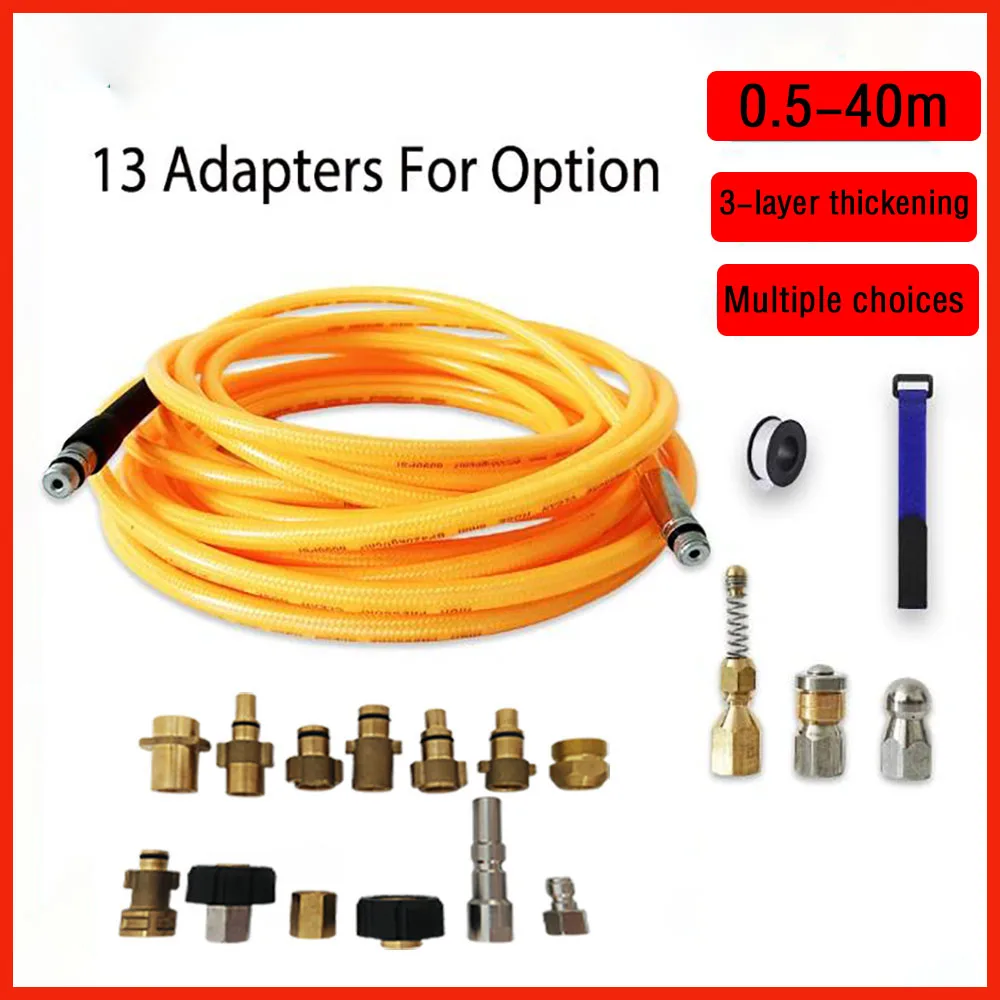 

13 Adapters High-pressure Cleaning Of Sewer Hoses Sewer Sprayer Kits Nozzles 1-40M for Karcher Lavor Interskol Huter Nilfisk