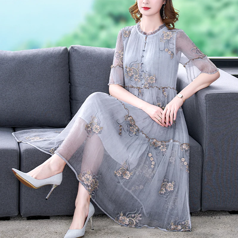 

Spring Summer Korean Vintage Hepburn Black Dress Women Fashion Embroidery Sheer Sexy Club Dress 2023 Elegant Festival Prom Dress