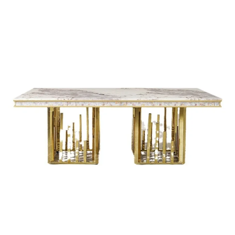 

Italian light luxury, marble dining table for home use, small apartment with a sense of high class
