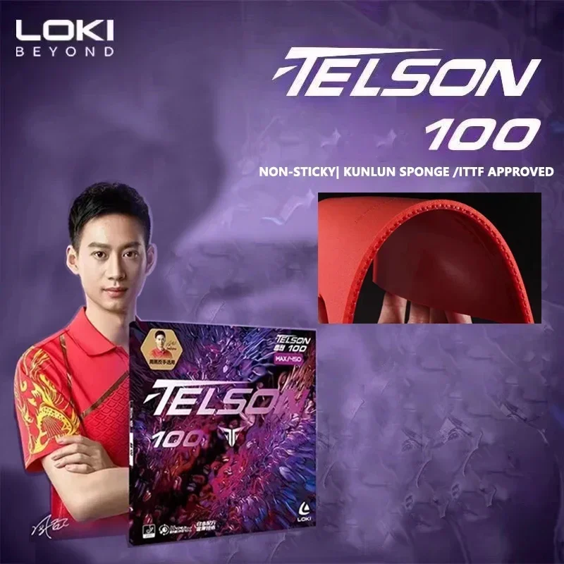 

LOKI TELSON 100 Table Tennis Rubber Sheet Non-sticky Japenese Style Backhand Arc Fast Attack Ping Pong Rubber with Kunlun Sponge