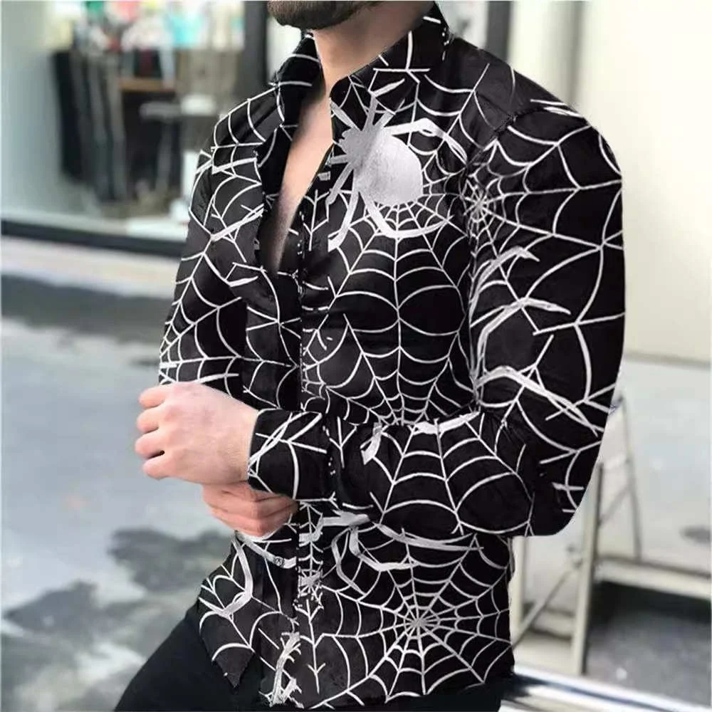 

Молодежная повседневная мужская повседневная длинная све с цифровым принтом и подставкой из хлопчатобумажной смеси, дышащая солнцезащитная ткань