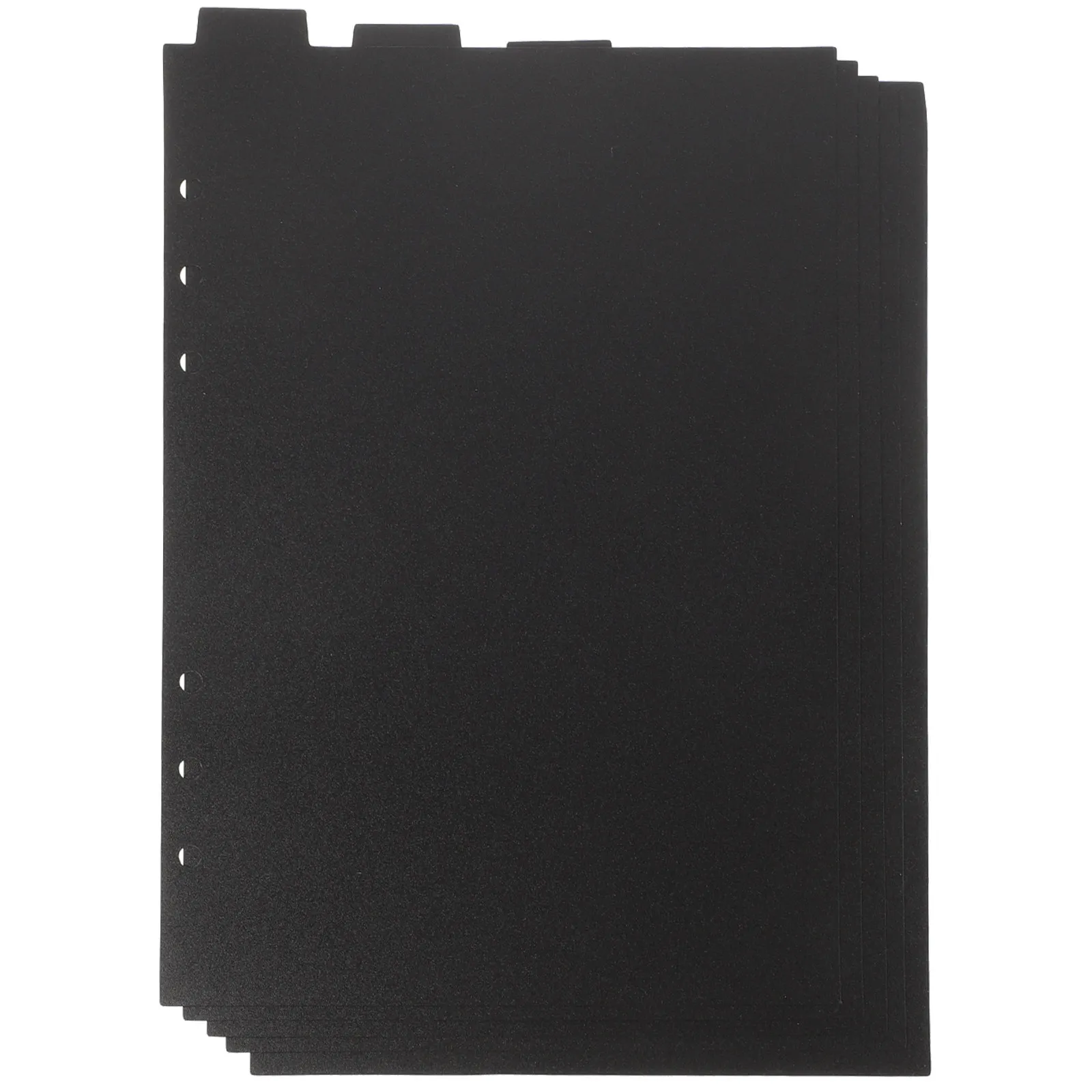 

5Pcs A5 Black Index Binder Dividers Plastic Tab Separators Organize Notebooks Files 6 Hole Ring Binder Tabs for Binders