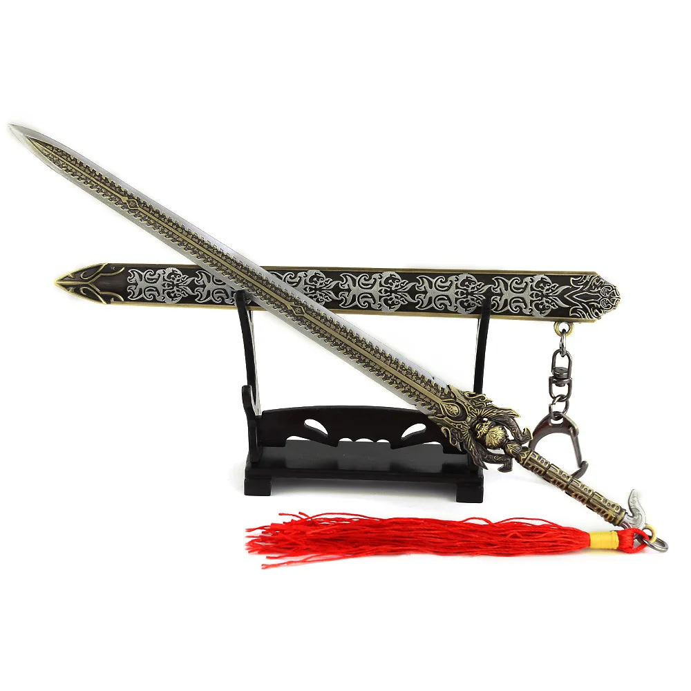 22cm metal abridor de carta espada com suporte china antigo imperador espadas menino espada arma brinquedos coleção armas cosplay modelo